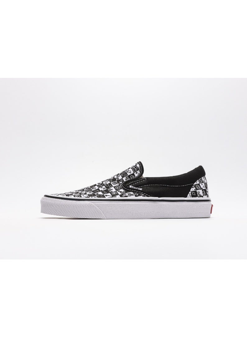 Vans Slip-On Black & White Doodle Print Canvas Sneakers - Image 1
